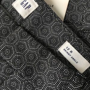 Gap Skinny NWT Stretch Ankle Pants 12R Black White